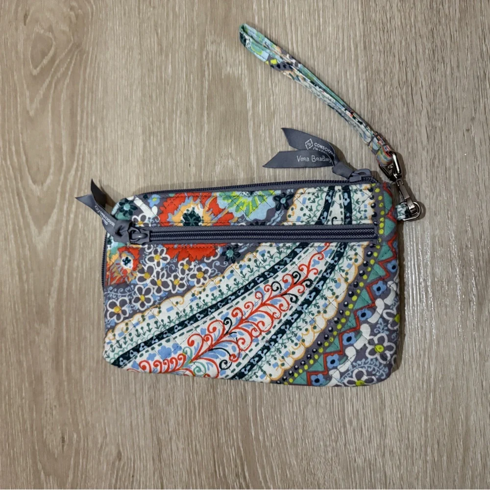 Vera Bradley Floral and Paisley Wristlet Clutch citrus paisley - Picture 2 of 5